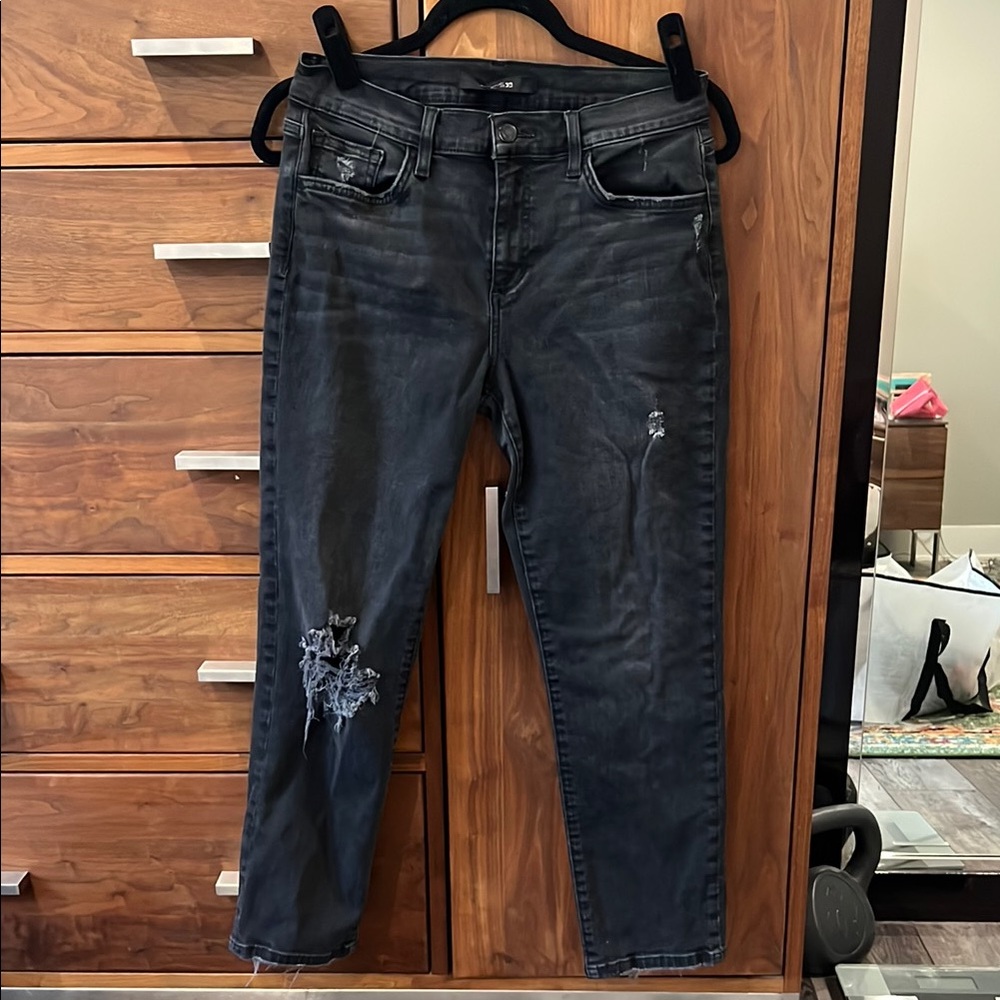 Joe's Jeans Black Skinny Fit Distressed Denim